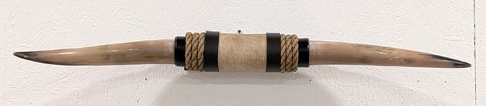 41in Leather Wrapped Steer Horn Mount