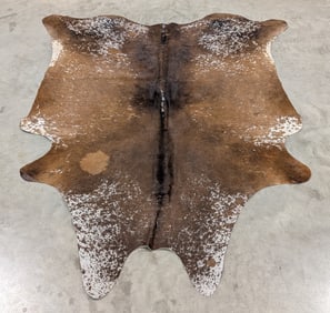 Brazilian Brown & White Salt & Pepper Tanned Cowhide