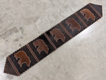 Cowhide Table Runner w/ Bear Designs