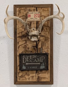 Barn Wood Deer Antler Wall Display