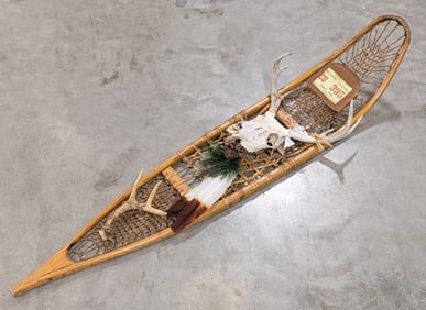 Vtg Snow Shoe Deer Skull & Antler Display