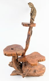Carved Lizard Teak Wood Table
