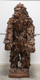 7ft Teak Wood Sasquatch Big Foot Sculpture
