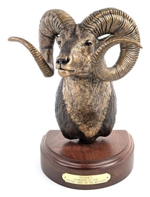 1997 F.N.A.W.S. 20 Years "Putting Sheep On The Mountain." by Rick Taylor Bronze Chadwick Ram