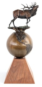 1993 Fred Boyer Bronze Elk Sculpture