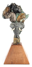 2000 Fred Boyer Bronze "The Big Five" African Game Sculpture