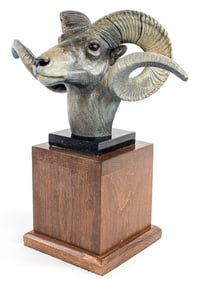 2000 Rip H. Caswell Safari Club International Big Horn Ram Bronze Sculpture