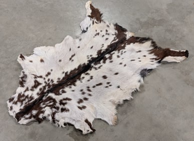 Speckled Brown & White Tanned Goat Hide