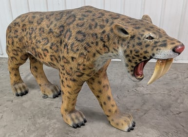 6ft Life Size Fiberglass Sabre Tooth Tiger