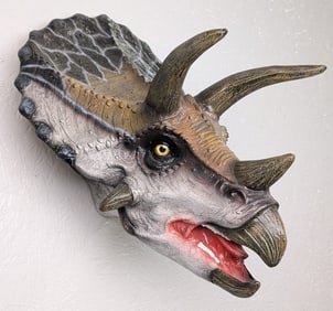 Juvenile Triceratops Dinosaur Fiberglass Shoulder Wall Mount
