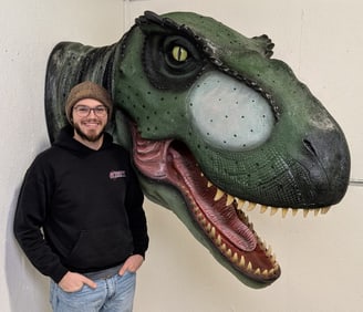 Giant Life Size Tyrannosaurus Rex T-Rex Dinosaur Fiberglass Wall Mount