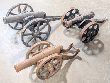 (3) Functioning 1in Black Powder Cannons