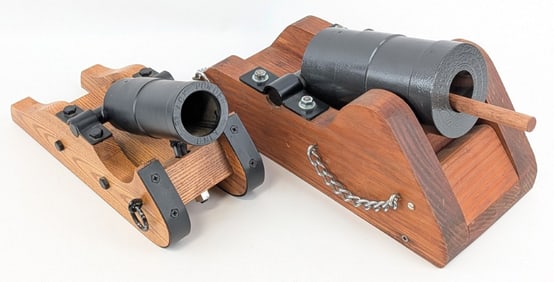 Pair of 1.75in Black Powder Mortar Cannons