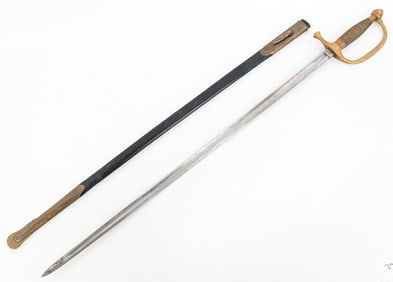 Civil War 1863 U.S. Ames Mfg ADK Model 1840 Officers Sword w/ Scabbard
