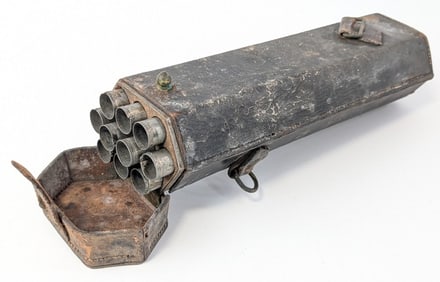 Rare Civil War Era Blakeslee Spencer Rifle Quick Loader Cartridge Box w/ Tubes