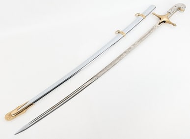 Named US Marine Corps Mameluke Officer Dress Sword w/ Scabbard