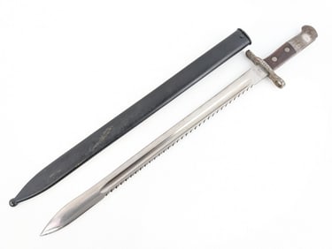 Swiss Model 1914 HS Pioneer Sawtooth Back Bayonet w/ Scabbard