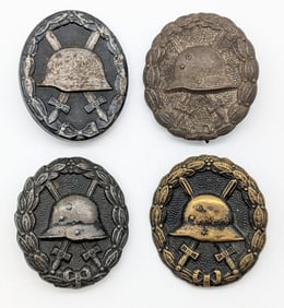 (4) WWI German Wound Badges