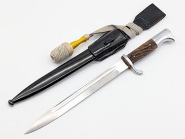 WWII German Unmarked Dress Bayonet w/ Scabbard Frog & Knot