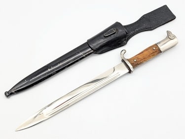 WWII German F.W. Holler Stag Dress Bayonet w/ Scabbard & Frog