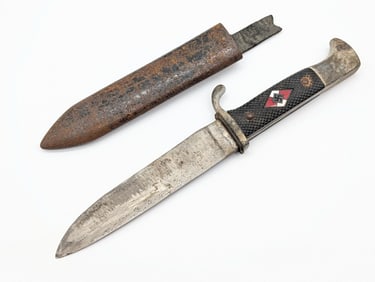 WWII German RZM Hitler Youth Knife w/ Scabbard