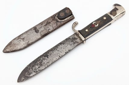 WWII German Anton Wingen Jr. Hitler Youth Knife w/ Scabbard