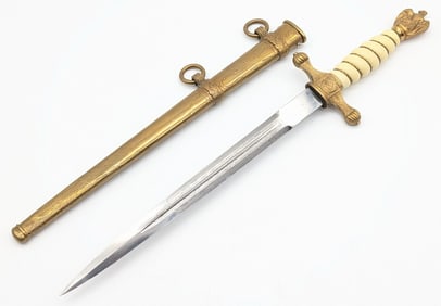 WWII German Eickhorn Kriegsmarine Dagger w/ Scabbard