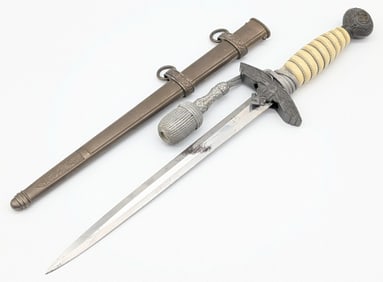 WWII German Max Weyersberg WMW 2nd Model Luftwaffe Dagger w/ Scabbard & Knot