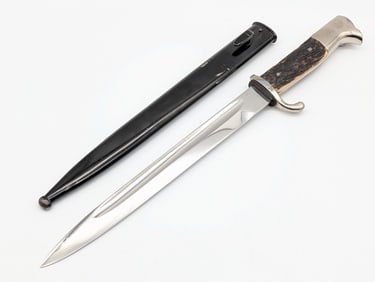 WWII German E&F Horster Stag Dress Bayonet w/ Scabbard