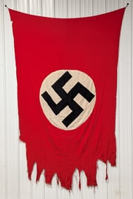 WWII German NSDAP War Tattered Flag
