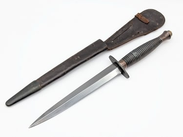 WWII English Type 3 Fairbairn Sykes Dagger w/ Sheath