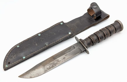 Vietnam War U.S. Camillus Ka-Bar Fighting Knife w/ Sheath