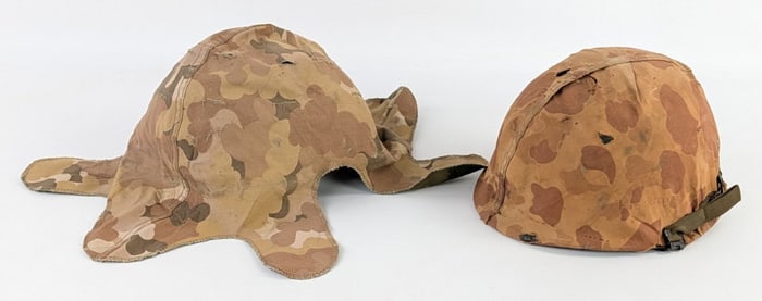 Korean War US Marine M1 Helmet w/ Camo Cover