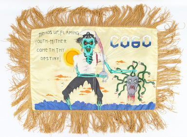 Vietnam Era Custom Painted Silk Pillow Shall