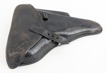 WWII German 1938 Black Leather P.08 Luger Holster