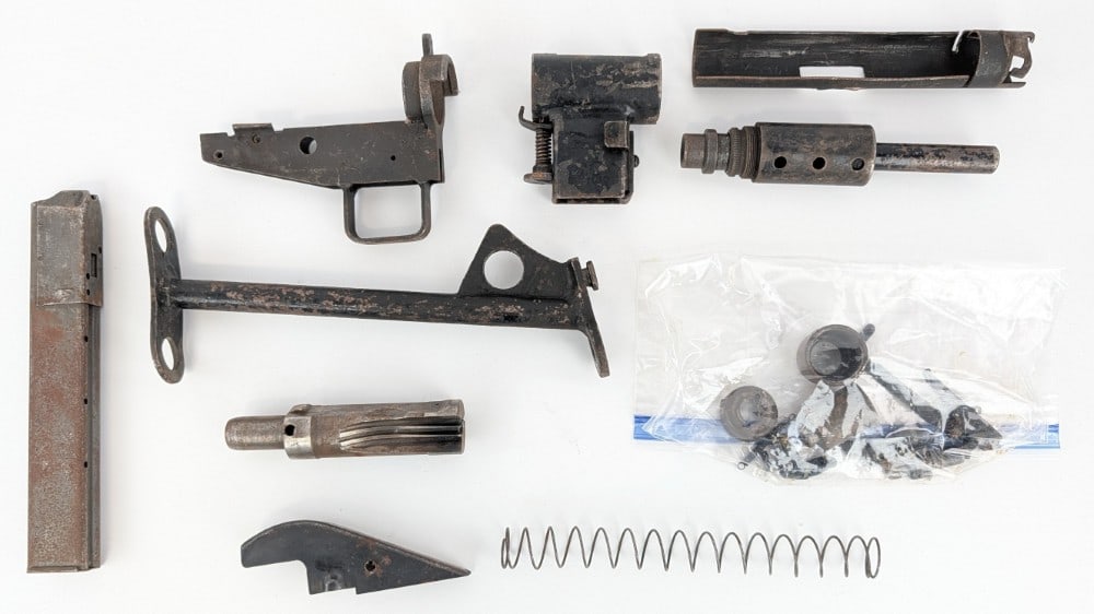 British Sten Mk II Parts Kit: Kit includes the bolt, barrel, stock, trigger housing, and more. Ref #: 7162