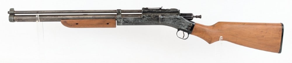 Apache Single Shot .177 Cal BB Air Rifle: Rifle is in used condition with finish wear, scratches, and a dent on the end of the air tube/label. Ref #: 1059