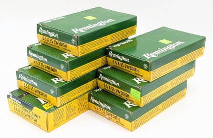 140 Rnds of Remington 6.5 x 55 Swedish SP Cartridges