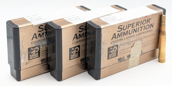 50 Rnds of Superior Ammunition 300 H&H 180gr TC Solid.