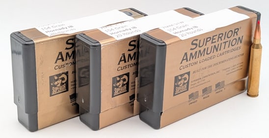60 Rnds of Superior Ammunition 7mm STW 154gr Hornady IB