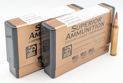 40 Rnds of Superior Ammunition 7mm STW 154gr Hornady IB