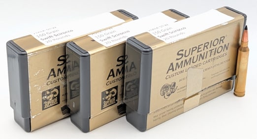 60 Rnds of Superior Ammunition 7mm STW 150gr Swift Scirocco