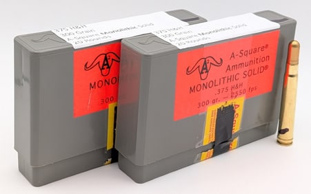 40 Rnds of A-Square Ammunition 375 H&H 300gr Monolithic Solid