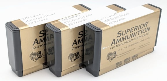 60 Rnds of Superior Ammunition 270 Caliber 150gr Nosler
