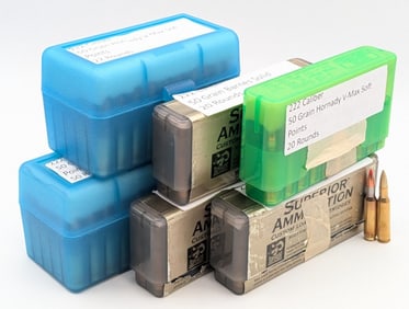 157 Rnds of Professionally Loaded 222 Caliber 50gr