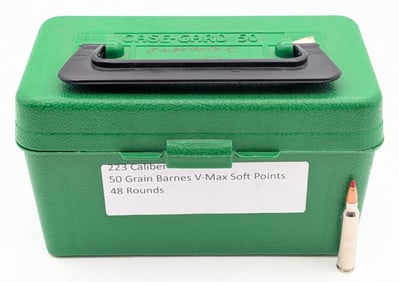 48 Rnds of Professionally Loaded 223 Caliber 50gr Barnes V-Max SP