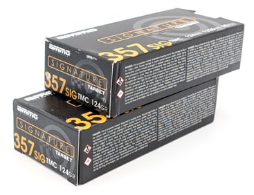 100 Rnds of Ammo Incorp. 357 Sig 124gr TMC Cartridges