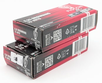 100 Rnds of Fiocchi 6.35 Browning 25 Auto Cartridges