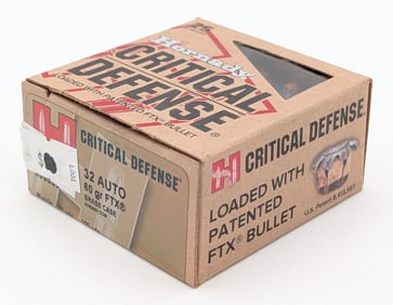 25 Rnds of Hornady 32 Auto 60gr FTX Cartridges
