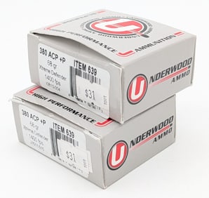 40 Rnds of Underwood Ammo 380 ACP +P 68gr Cartridges